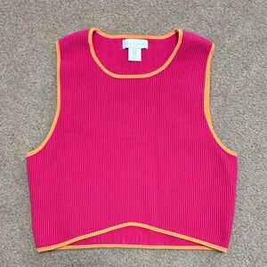 House of Harlow Pink Crop Top with Orange Edges